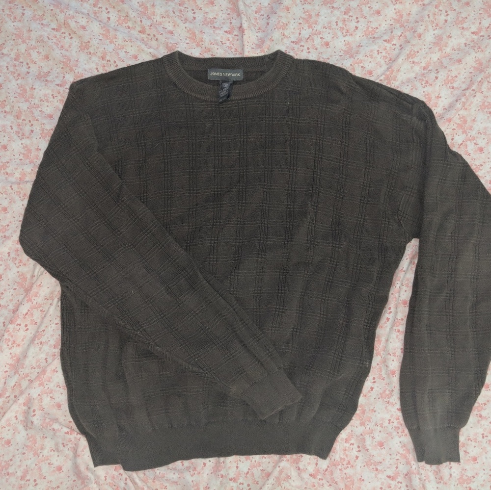 Green plaid sweater
